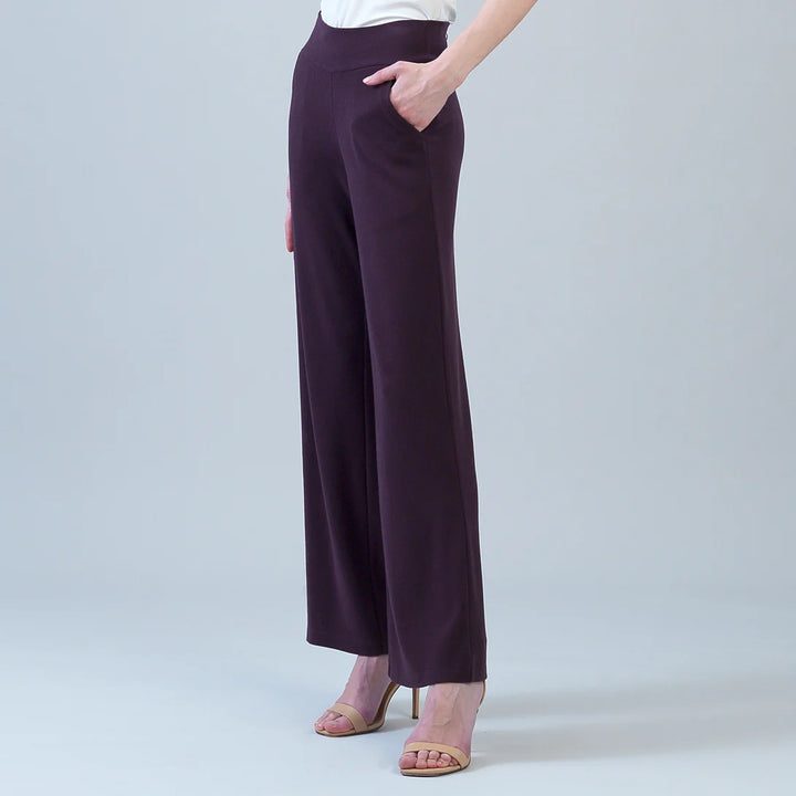 Lounge Knit - Wide Leg Pocket Pant - Eggplant