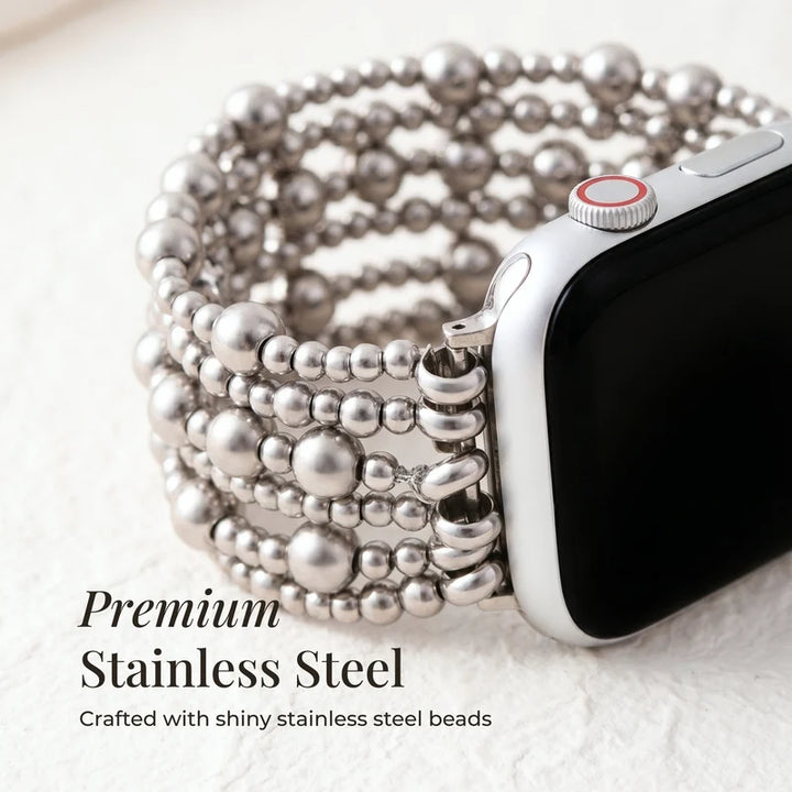 Platinum Demure Stretch Apple Watch Strap