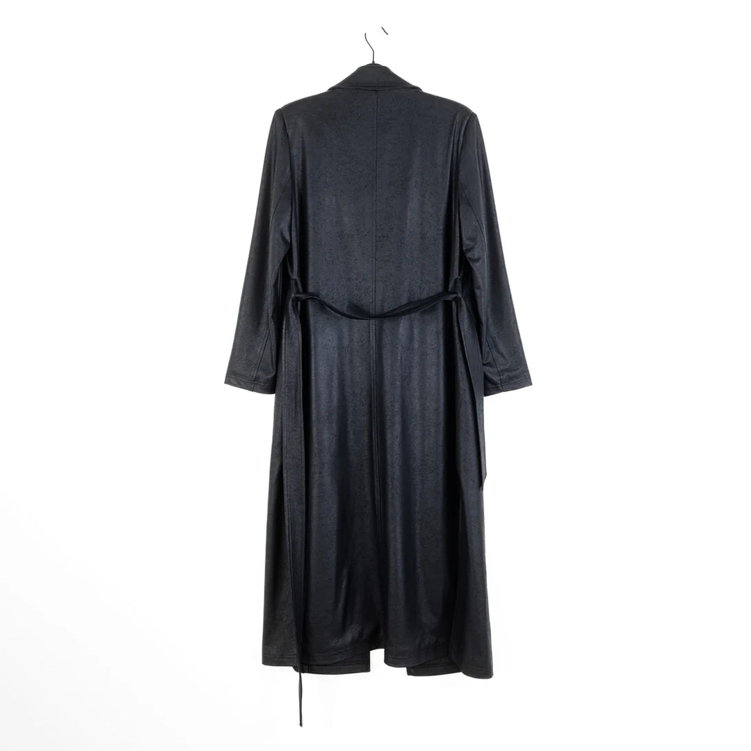 Liquid Leather™ Zip Front Trench Coat - Black