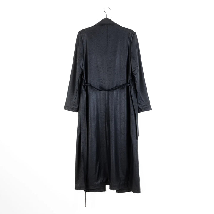 Liquid Leather™ Zip Front Trench Coat - Black