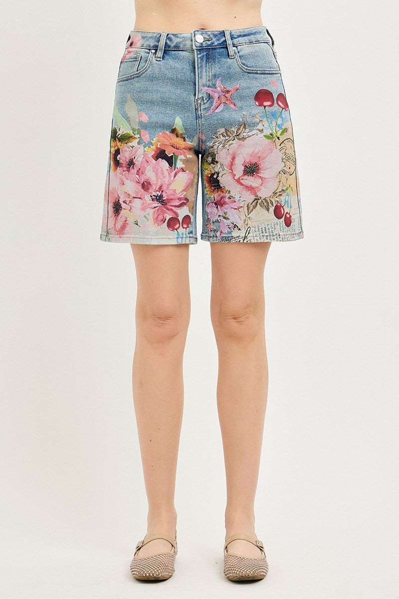 Slouchy Floral Bermuda Shorts