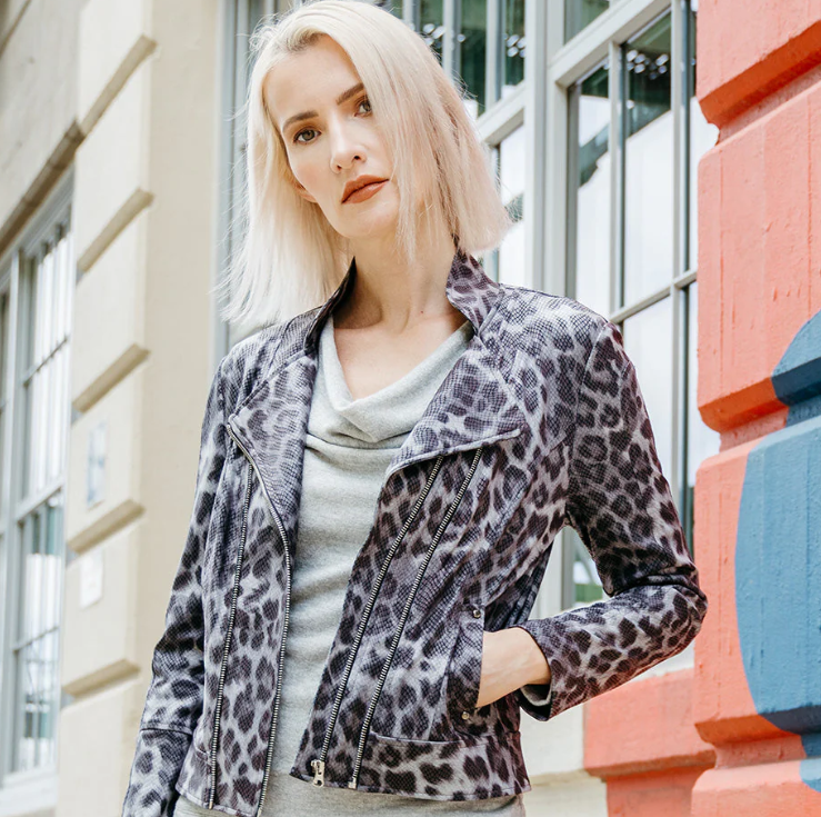 Cheetah Double Zip Liquid Leather™ Jacket