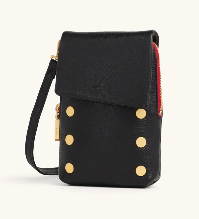 HAMMITT - VIP Mobile in Black Brushed Gold Red Zipper