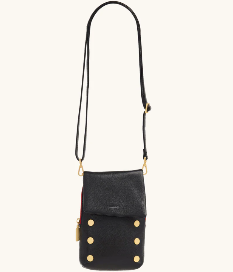 HAMMITT - VIP Mobile in Black Brushed Gold Red Zipper