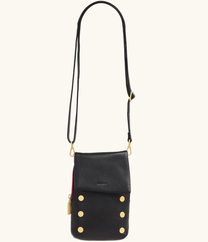 HAMMITT - VIP Mobile in Black Brushed Gold Red Zipper