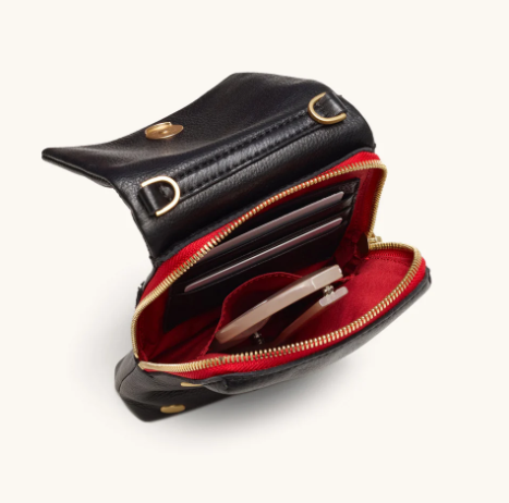 HAMMITT - VIP Mobile in Black Brushed Gold Red Zipper