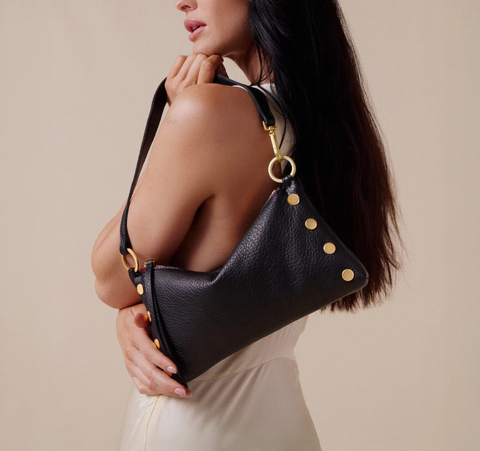 HAMMITT - Kyle Small in Black Brushed Gold Red Zipper