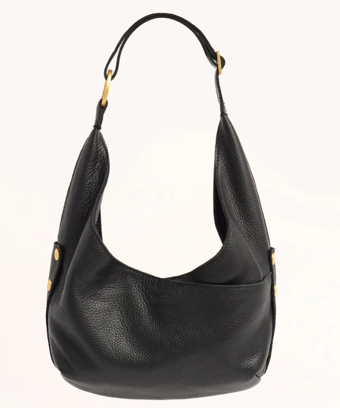 HAMMITT - Tom Zip Med in Black Brushed Gold Red Zipper