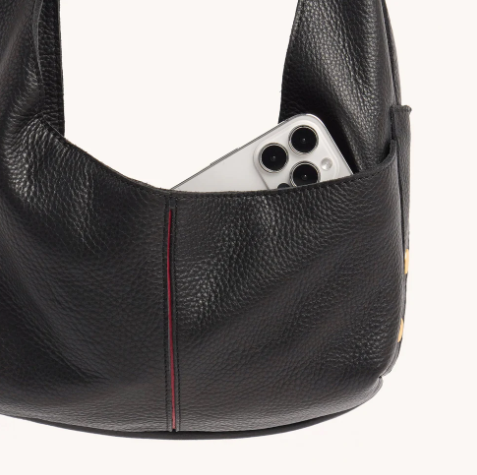 HAMMITT - Tom Zip Med in Black Brushed Gold Red Zipper