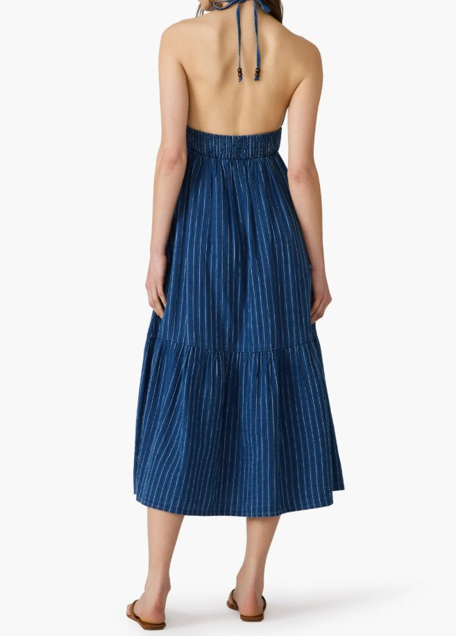 Lucky Stripe Halter Maxi Dress