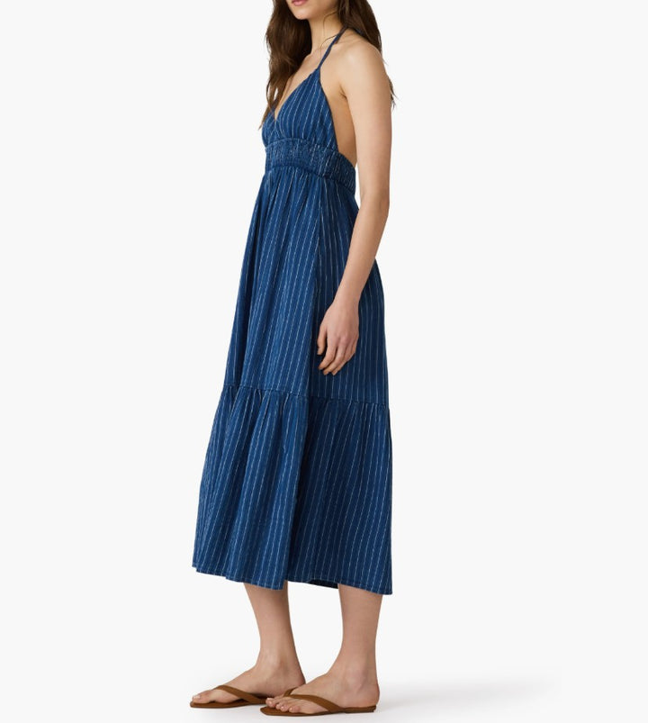Lucky Stripe Halter Maxi Dress