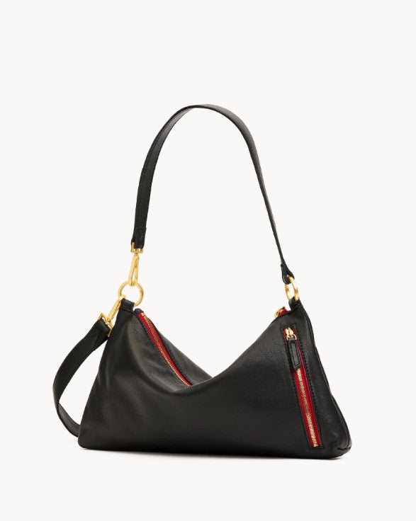 HAMMITT - Kyle Med Black Brushed Gold Red Zip