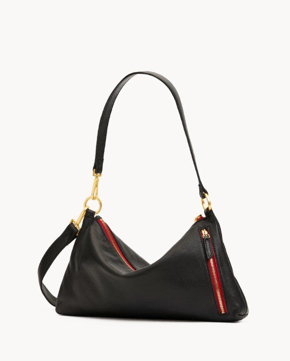 HAMMITT - Kyle Med Black Brushed Gold Red Zip
