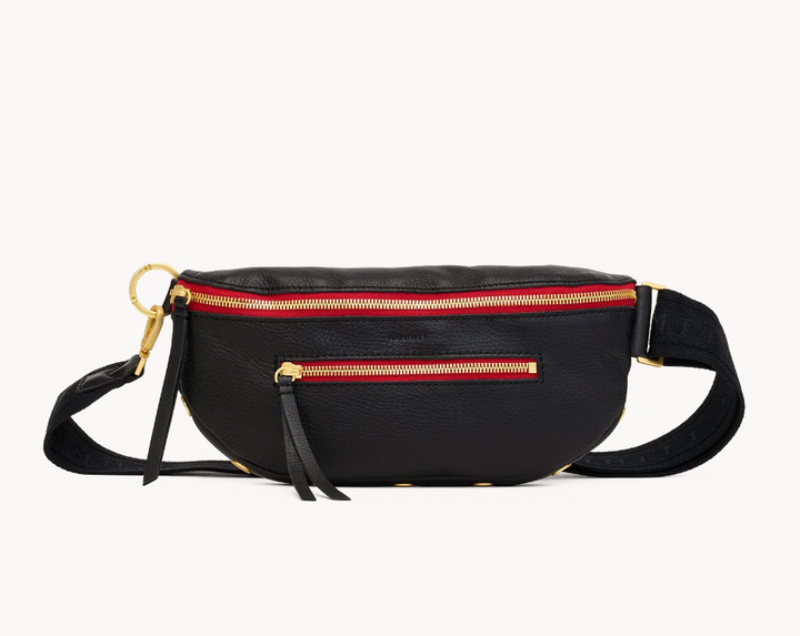HAMMITT - Charles Crossbody Med - Black BG Red Zip