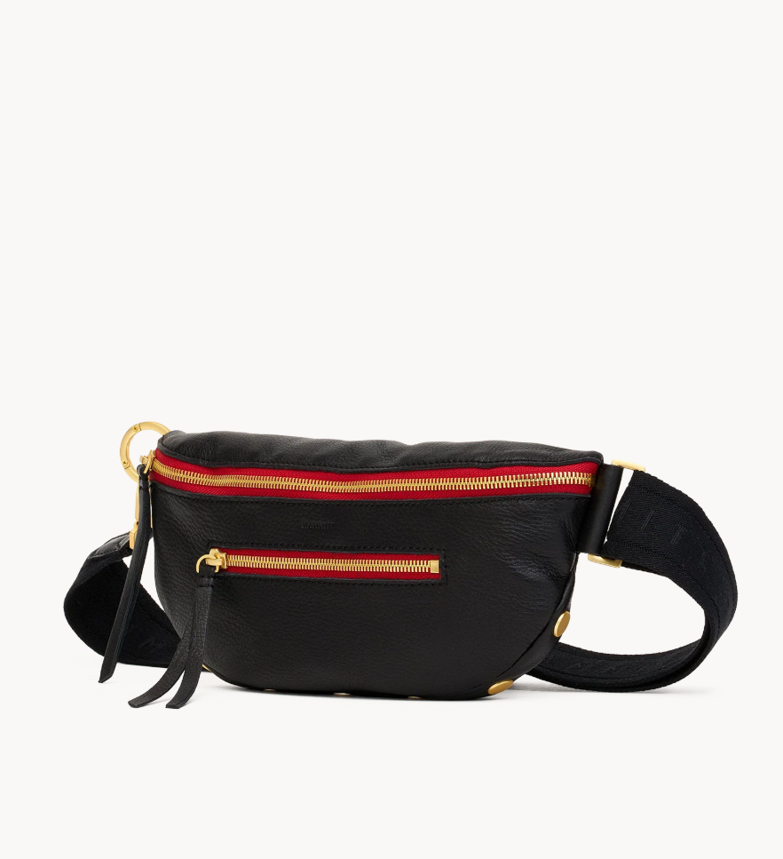 HAMMITT - Charles Crossbody Med - Black BG Red Zip