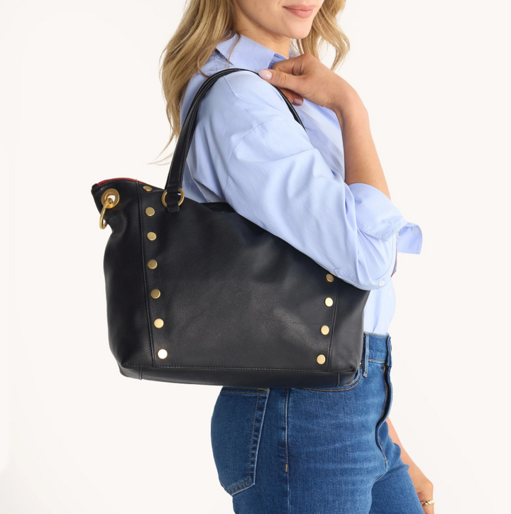 HAMMITT - Daniel Large Black Brushed Gold Red Zip