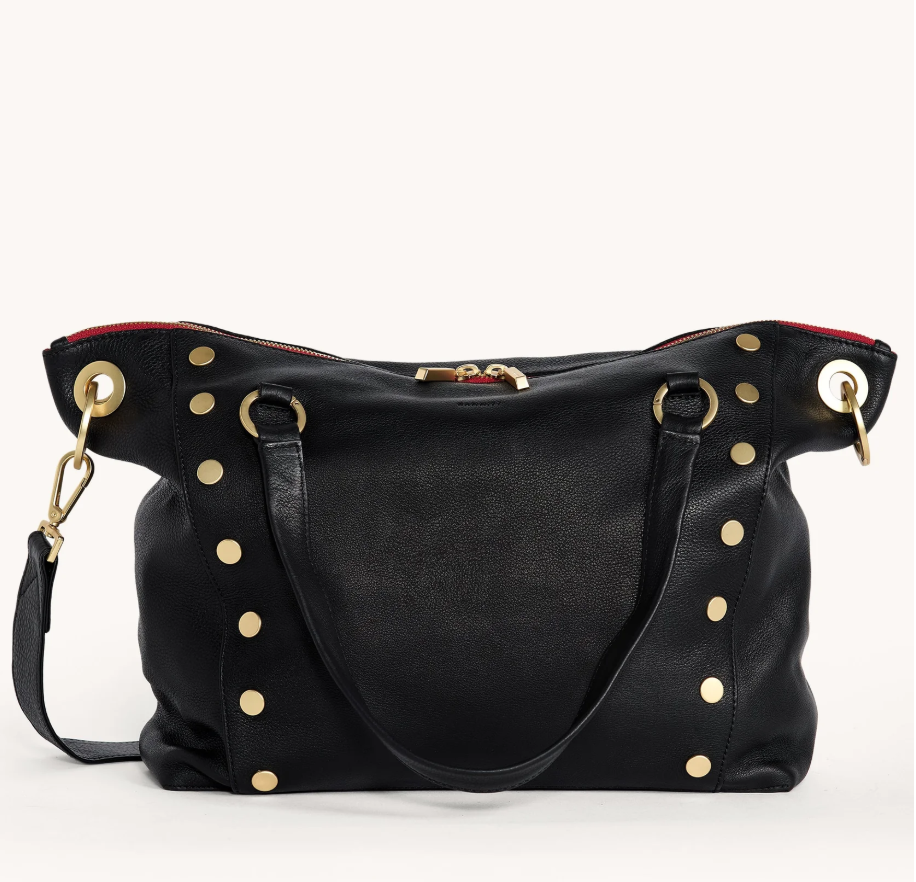 HAMMITT - Daniel Large Black Brushed Gold Red Zip
