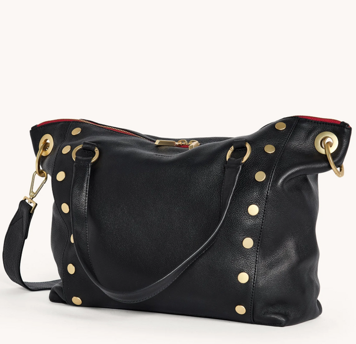 HAMMITT - Daniel Large Black Brushed Gold Red Zip
