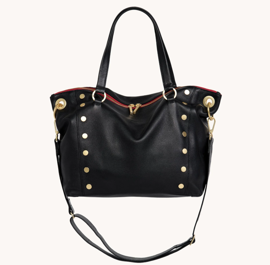 HAMMITT - Daniel Large Black Brushed Gold Red Zip