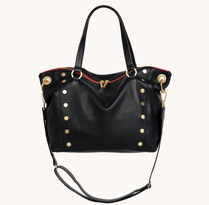 HAMMITT - Daniel Large Black Brushed Gold Red Zip
