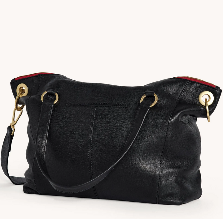 HAMMITT - Daniel Large Black Brushed Gold Red Zip