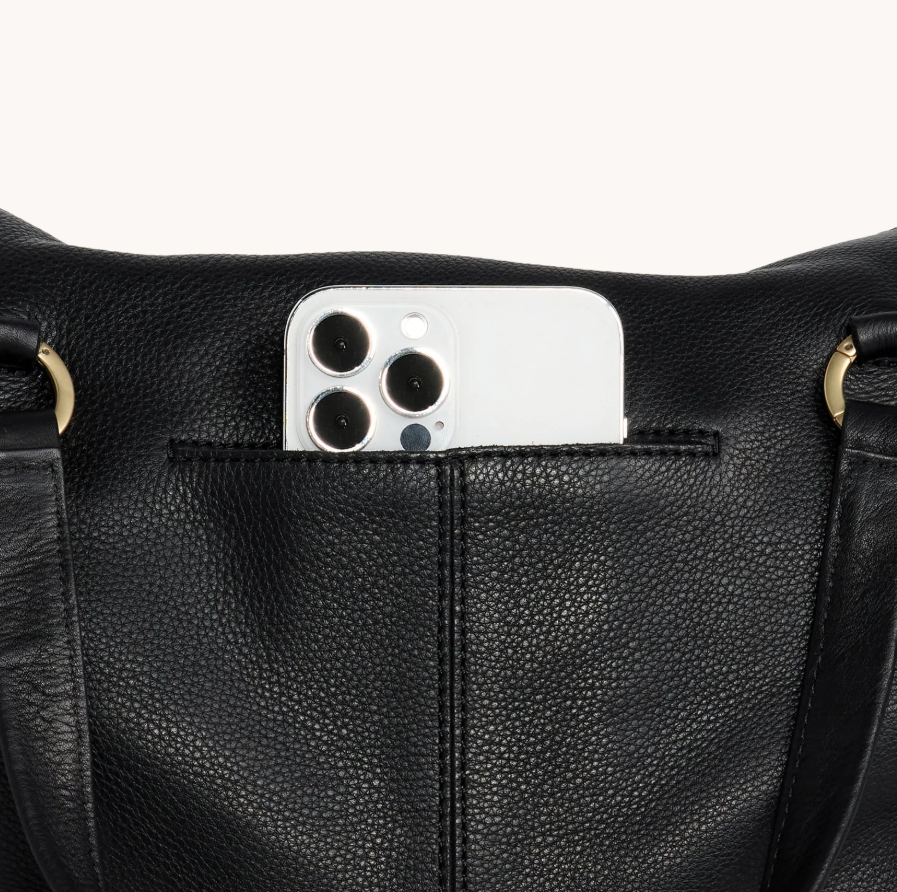 HAMMITT - Daniel Large Black Brushed Gold Red Zip