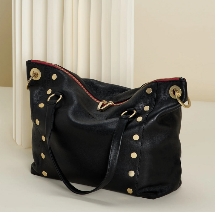 HAMMITT - Daniel Large Black Brushed Gold Red Zip