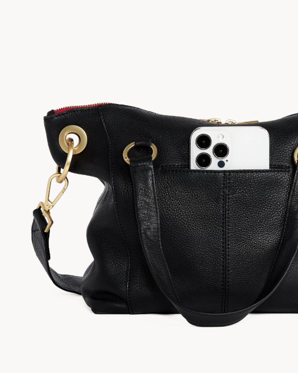 HAMMITT - Daniel Medium Black Brushed Gold Red Zip