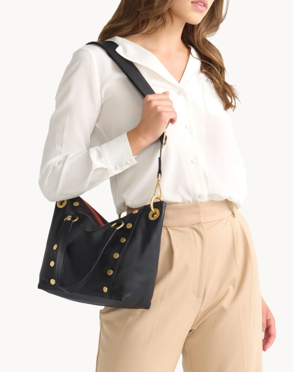 HAMMITT - Daniel Medium Black Brushed Gold Red Zip