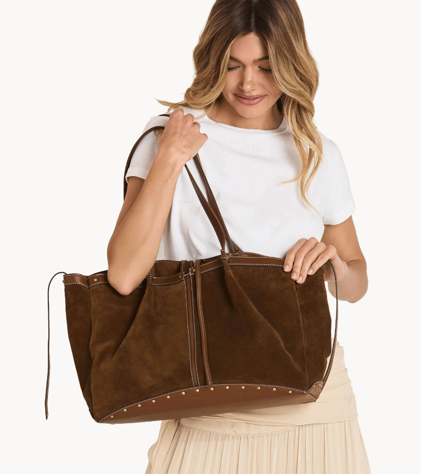 HAMMITT - Meryl Carryall Cinnamon Suede/Antique Gold