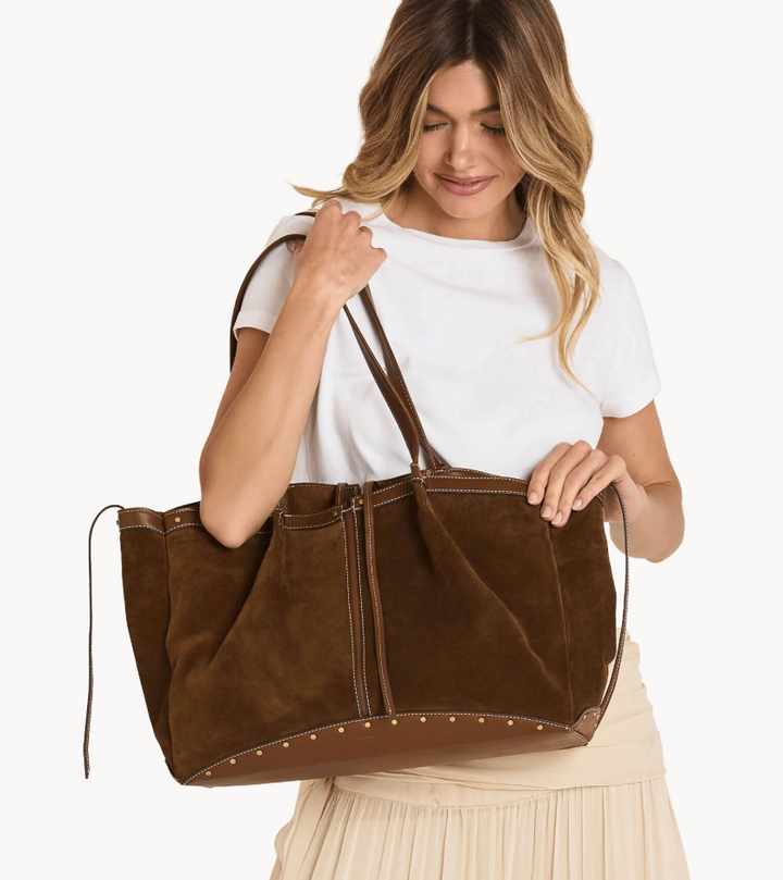 HAMMITT - Meryl Carryall Cinnamon Suede/Antique Gold