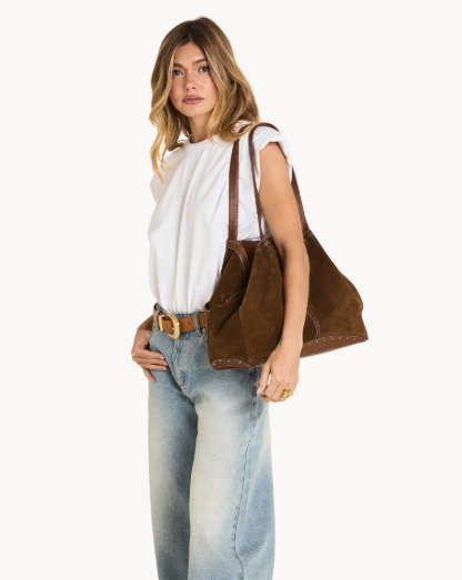 HAMMITT - Meryl Carryall Cinnamon Suede/Antique Gold