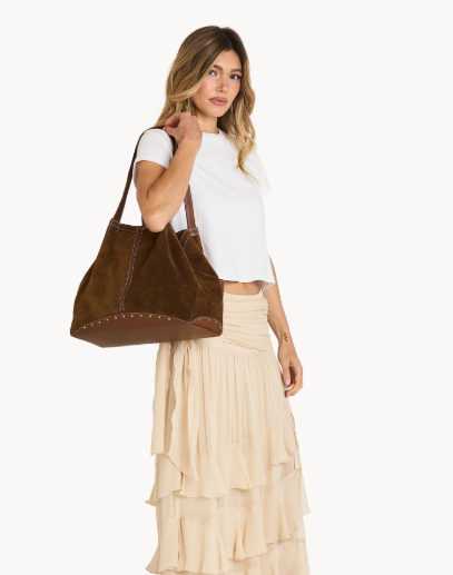 HAMMITT - Meryl Carryall Cinnamon Suede/Antique Gold