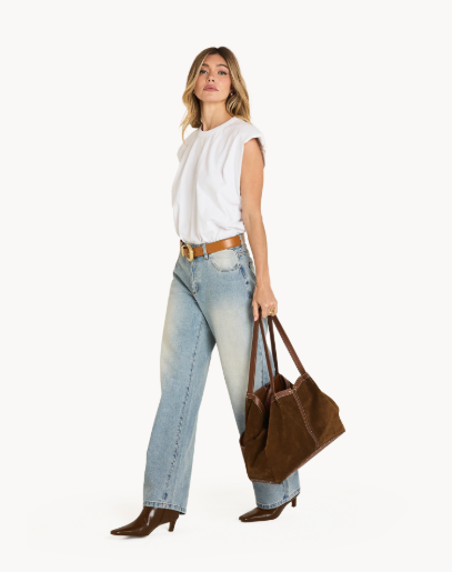 HAMMITT - Meryl Carryall Cinnamon Suede/Antique Gold