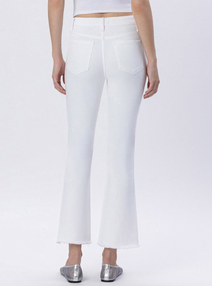 HR Crop Flare Hem Detail Jeans