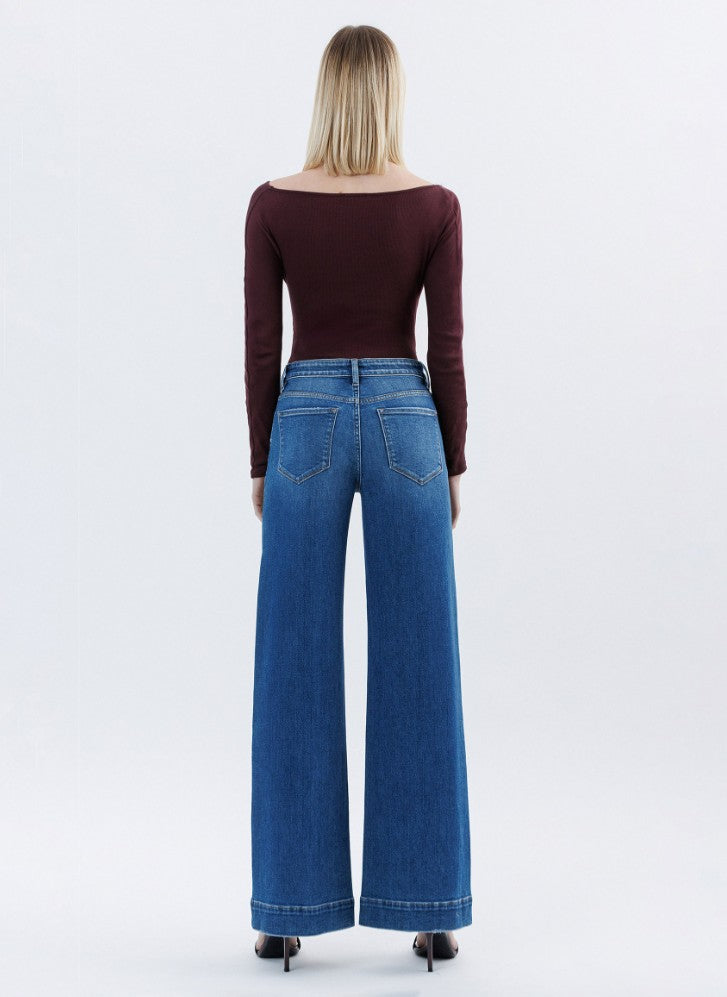 HR TROUSER HEM WIDE LEG JEANS