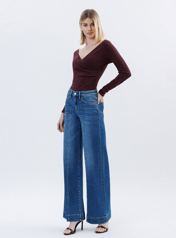 HR TROUSER HEM WIDE LEG JEANS