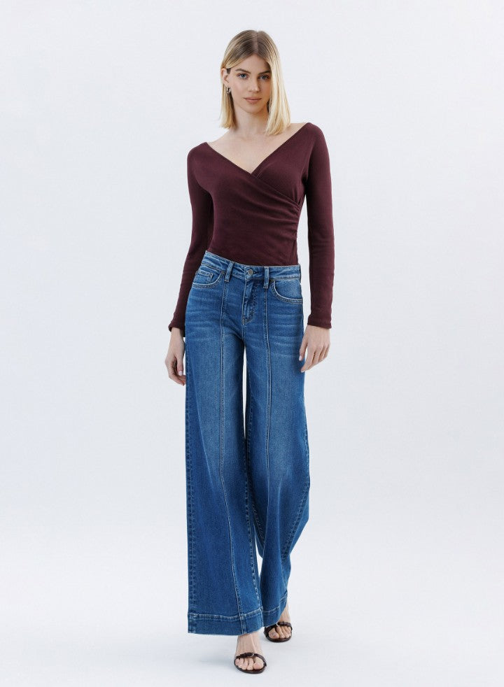 HR TROUSER HEM WIDE LEG JEANS