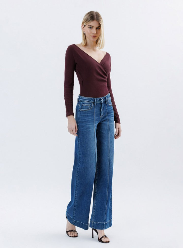 HR TROUSER HEM WIDE LEG JEANS