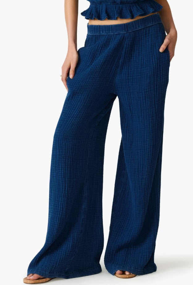 Harbor Cotton Blend Gauze Wide Leg Pants