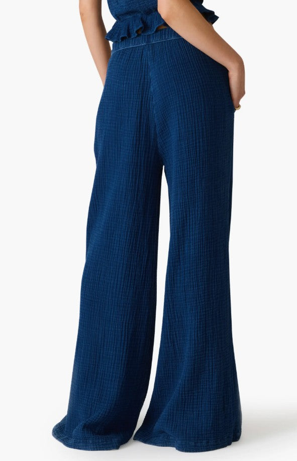 Harbor Cotton Blend Gauze Wide Leg Pants