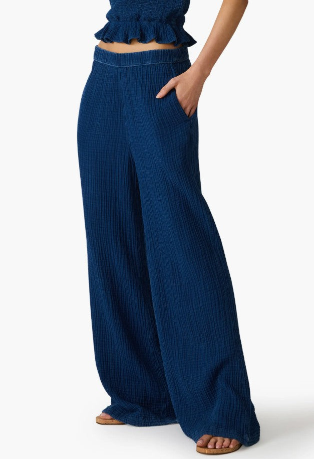 Harbor Cotton Blend Gauze Wide Leg Pants