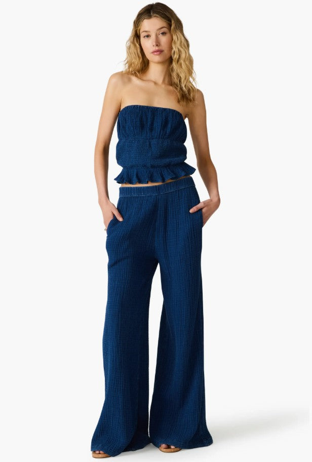 Harbor Cotton Blend Gauze Wide Leg Pants