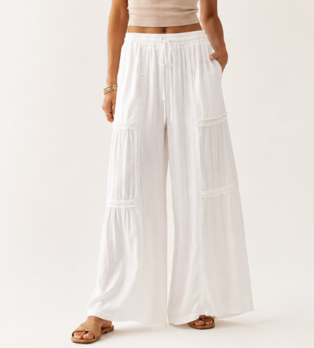 Lace Tiered Palazzo Pant