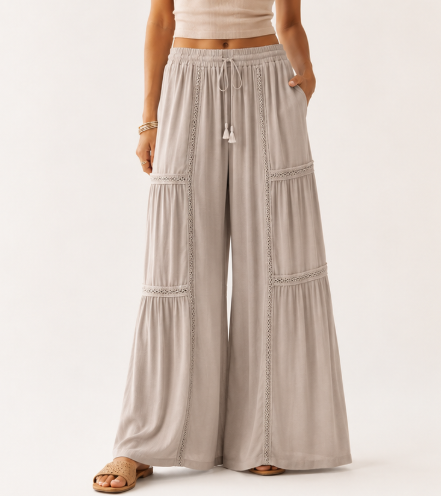 Lace Tiered Palazzo Pant