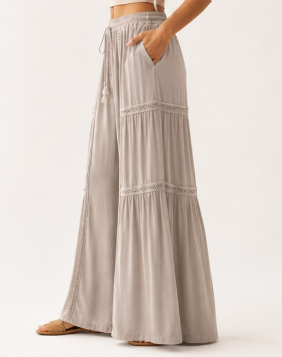Lace Tiered Palazzo Pant