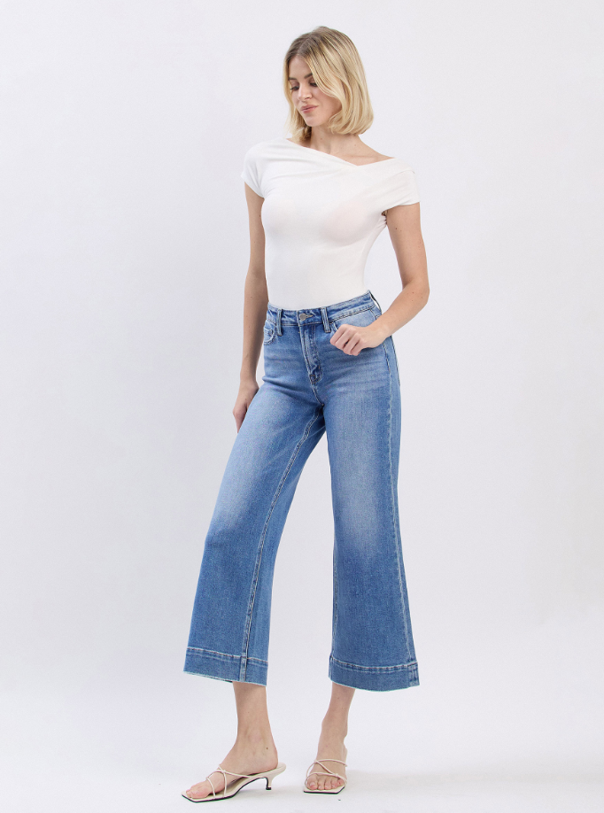 HR Cropped Wide Leg Jeans