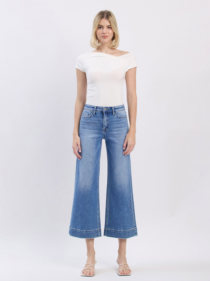 HR Cropped Wide Leg Jeans