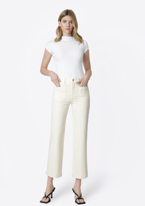 HR Patch Pocket Slim Wide Jeans in Natural