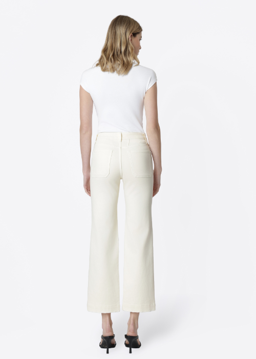 HR Patch Pocket Slim Wide Jeans in Natural